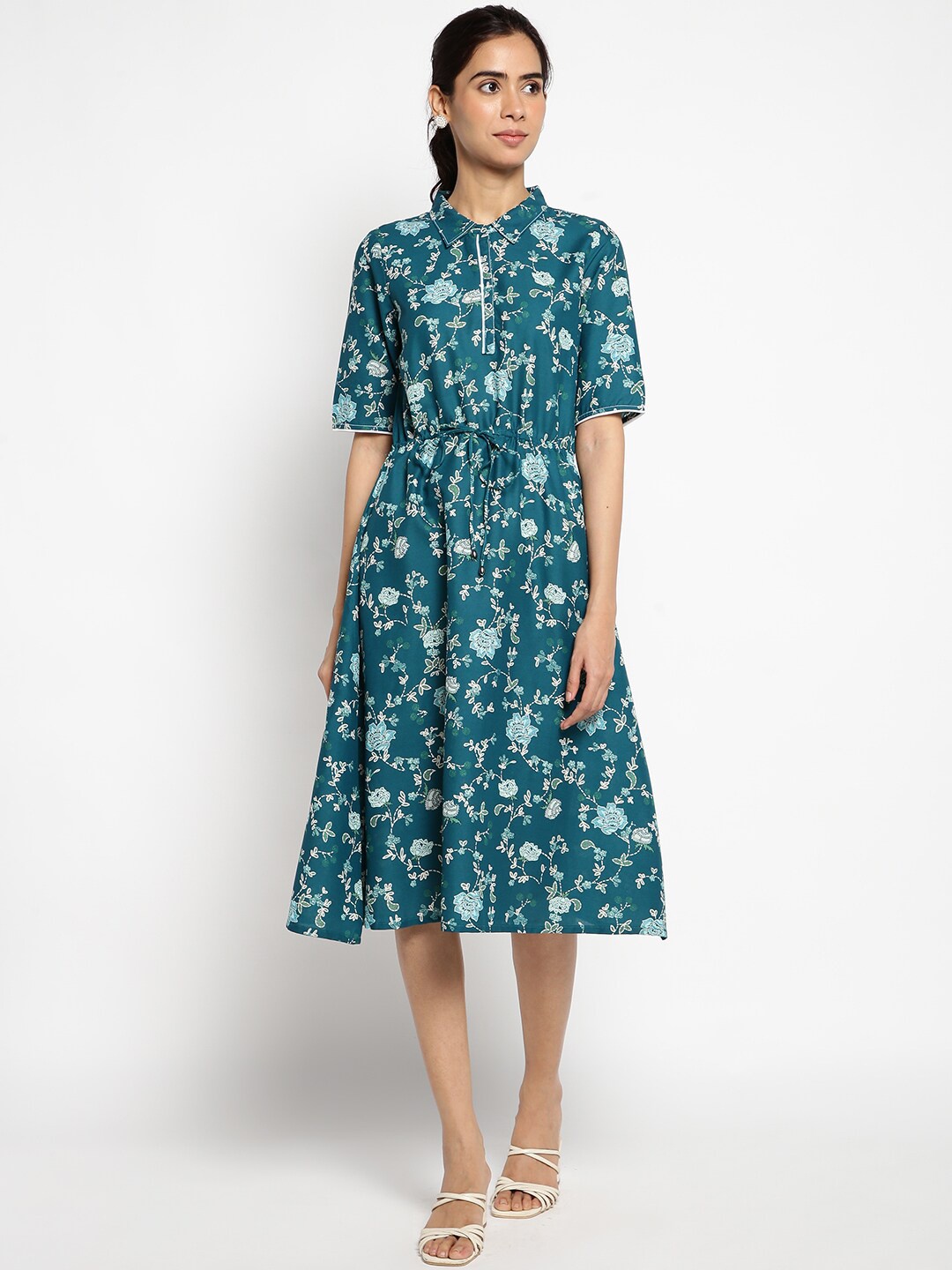 

AURELIA Floral Print Dress, Green
