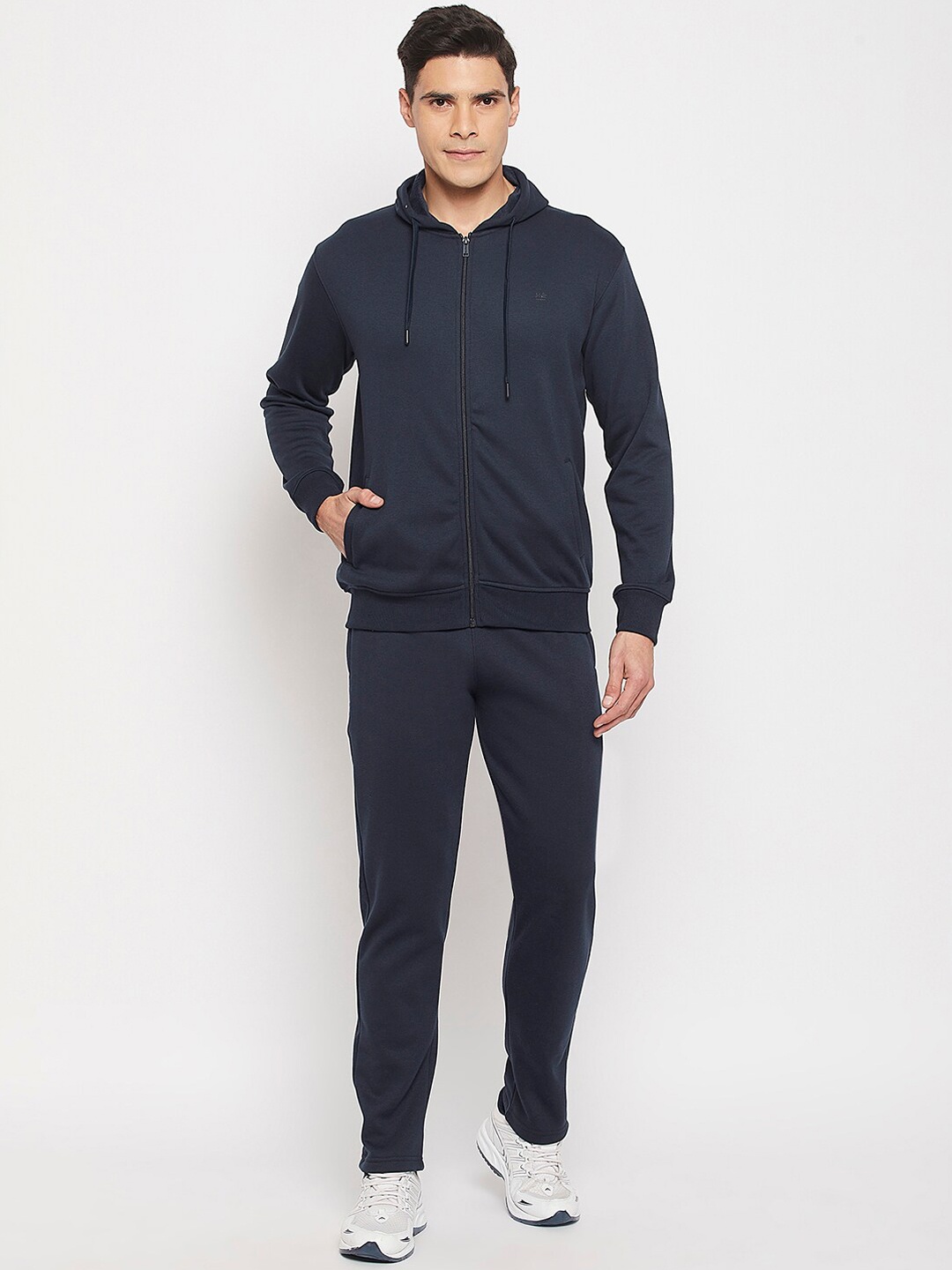 

Okane Men Cotton Hooded Tracksuits, Navy blue