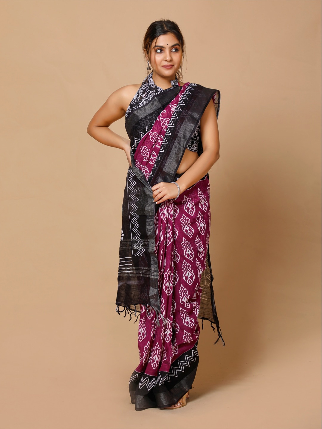 

BUTA BUTI Ethnic Motifs Zari Saree, Purple