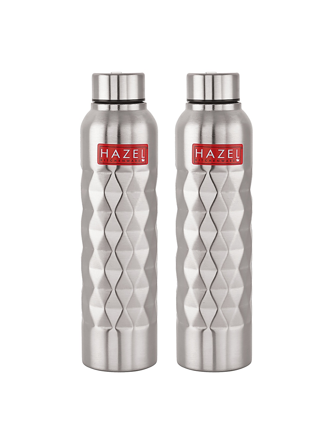 

HAZEL Steel Loch S1 Set Of 2 Single Wall Vacuum Stainless Steel Water Bottle 1 Litre, Silver