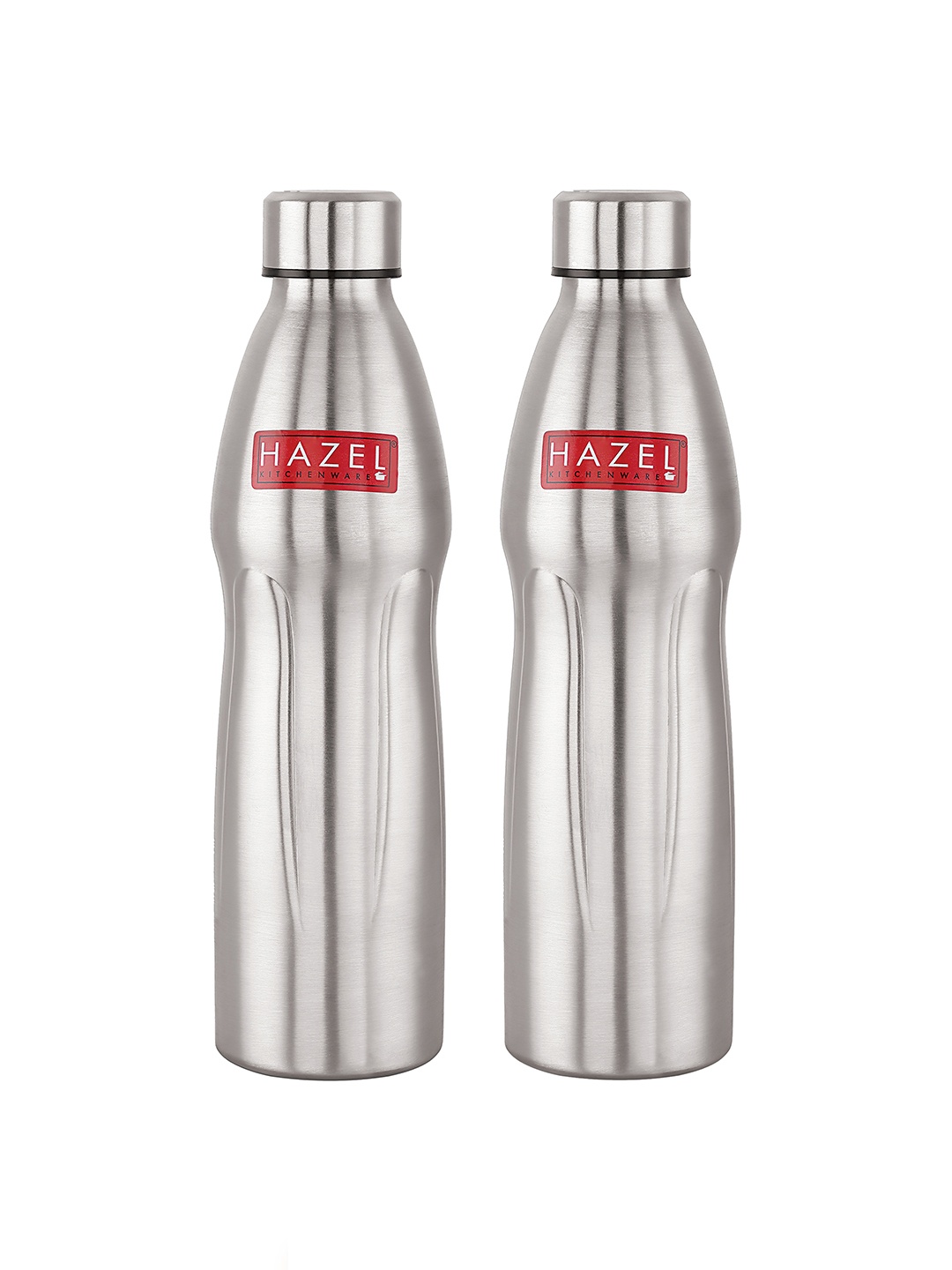 

HAZEL Loch S4 Set Of 2 Single Wall Vacuum Stainless Steel Water Bottle 1.1 Litre, Silver
