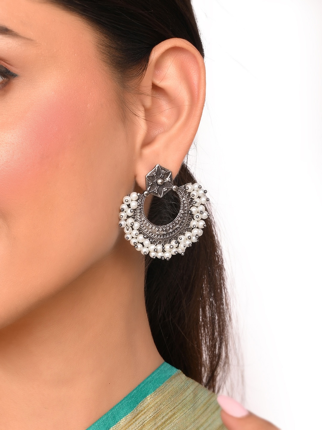

AQUASTREET JEWELS Silver-Toned Chandbalis Earrings