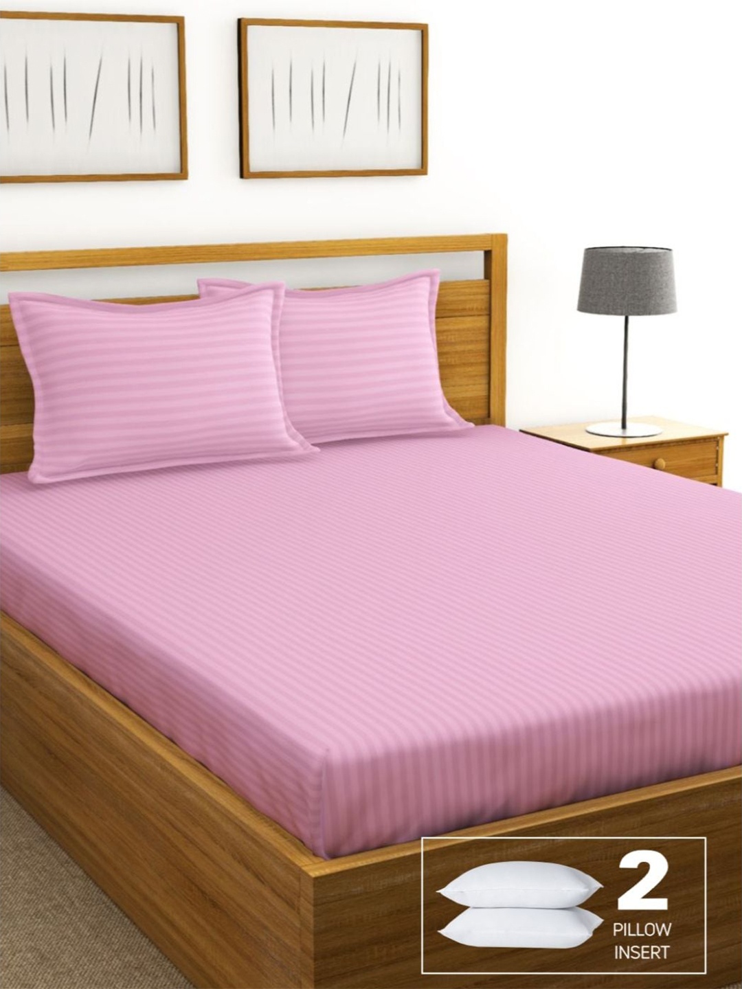 

BIANCA Multicoloured Striped 210 TC Cotton King Bedsheet with 2 Pillow Covers, Multi