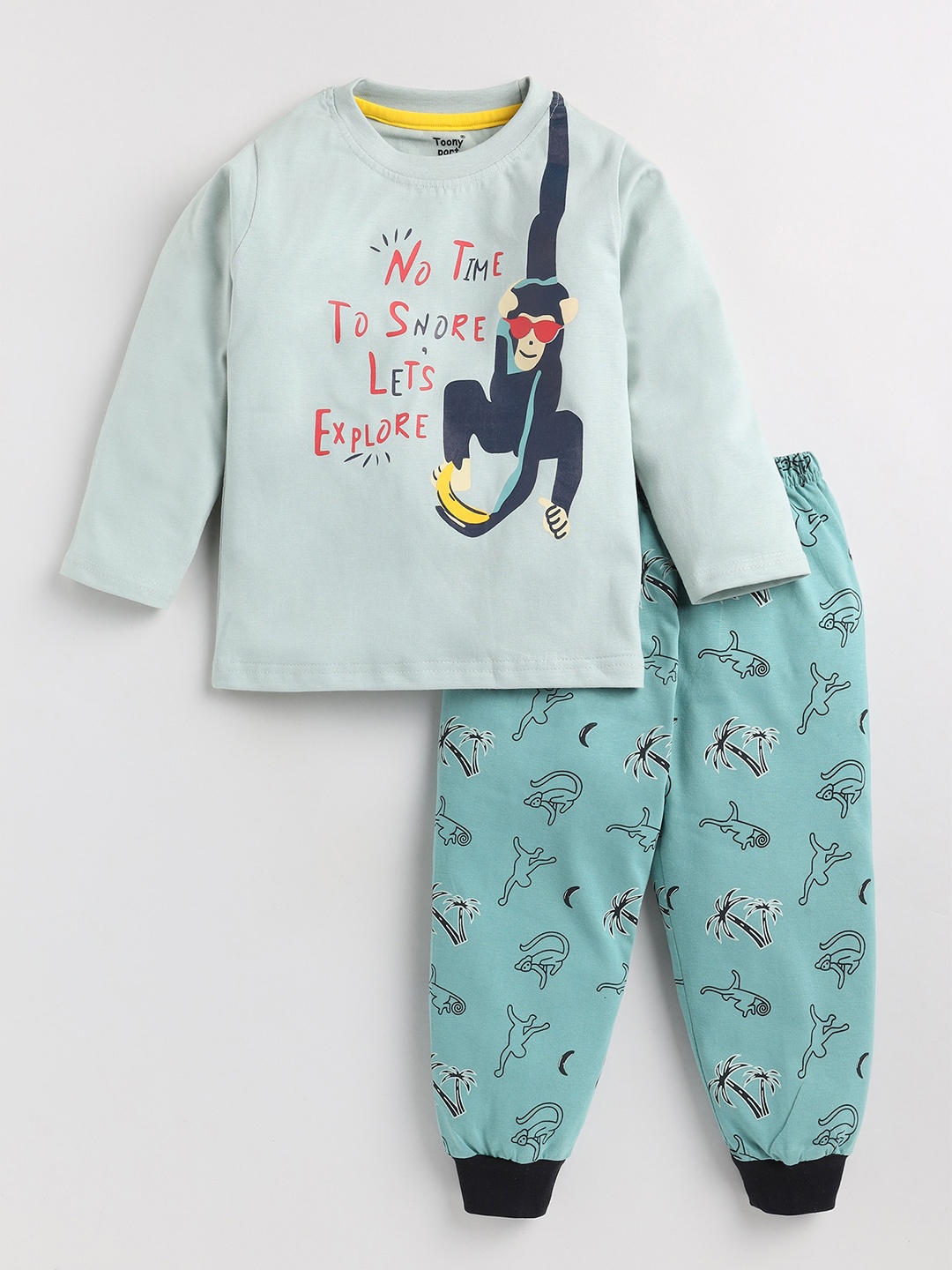 

Toonyport Kids Printed Top with Pyjamas, Green