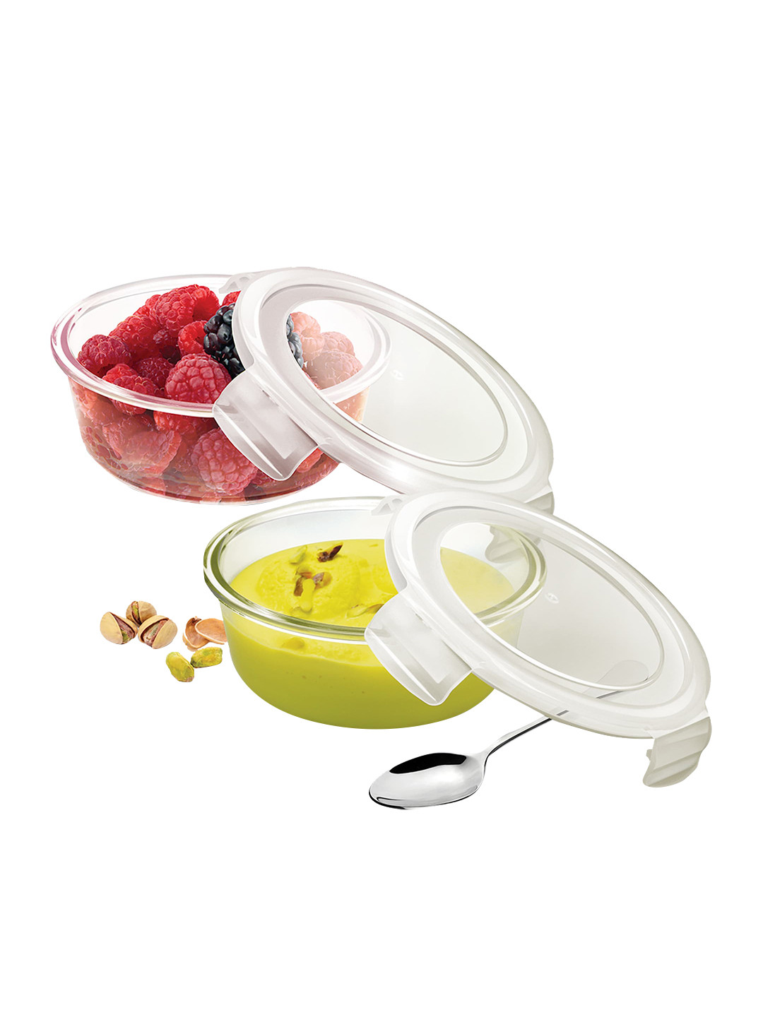 

Treo Store Fresh Transparent Set Of 2 Round Food Container 380 ml Each