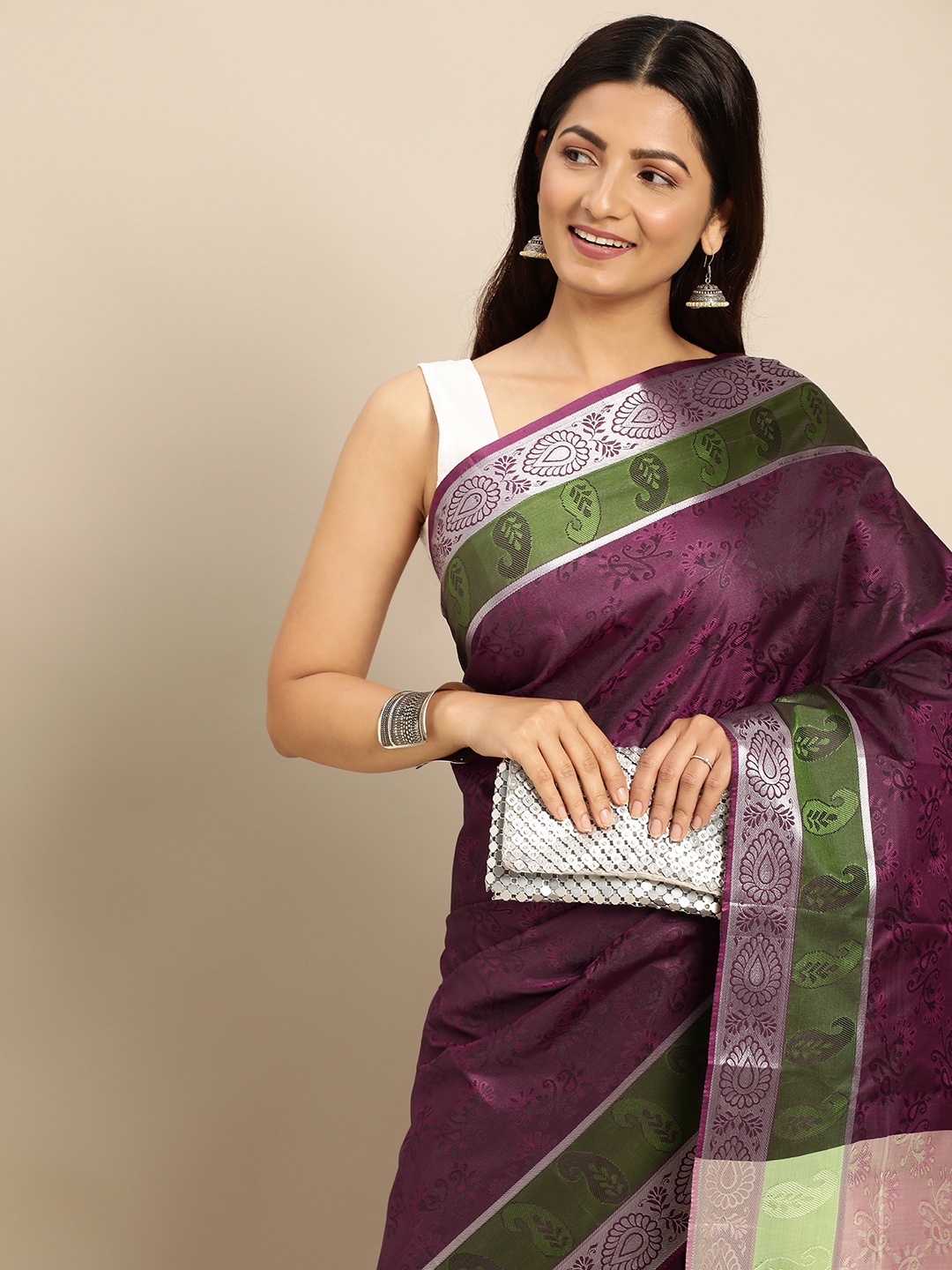 

Pothys Ethnic Motifs Art Silk Saree, Maroon