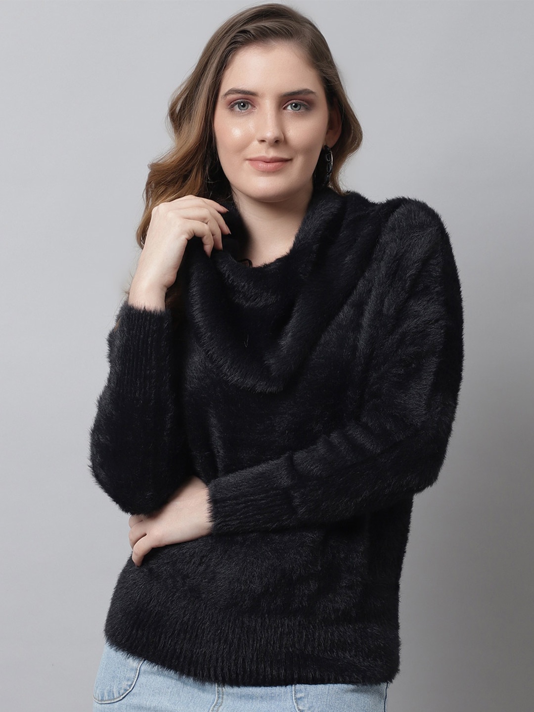 

NoBarr Women Cowl Pullover, Black