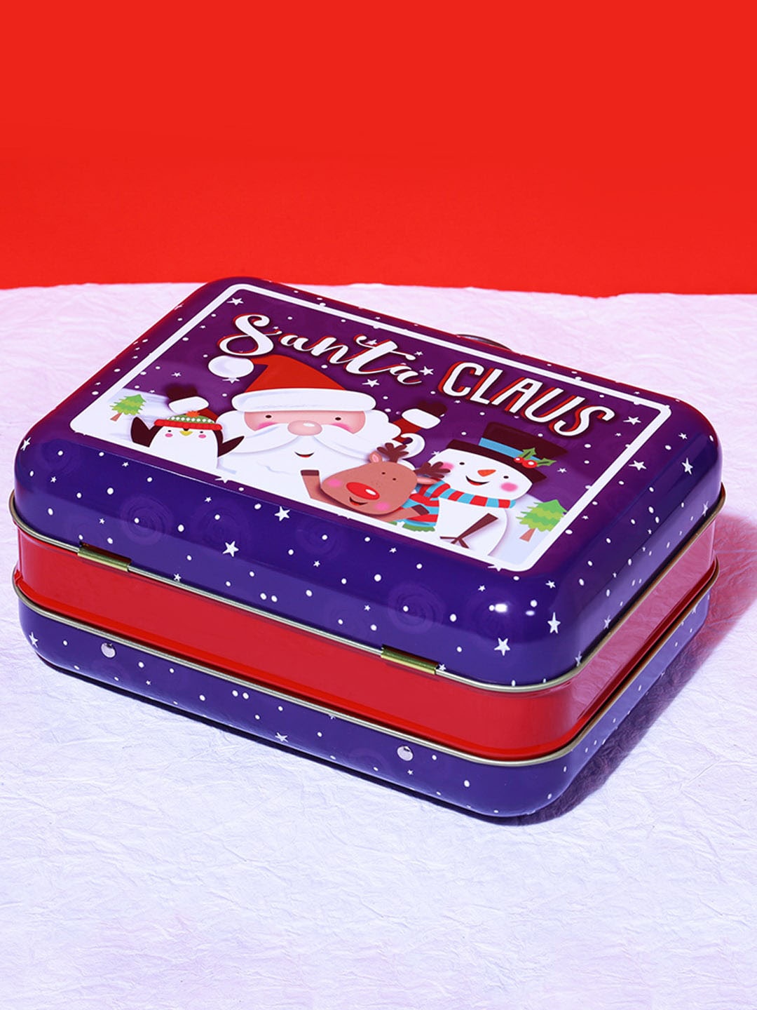 

A Vintage Affair- Home Decor Blue Santa Claus Trunk Box