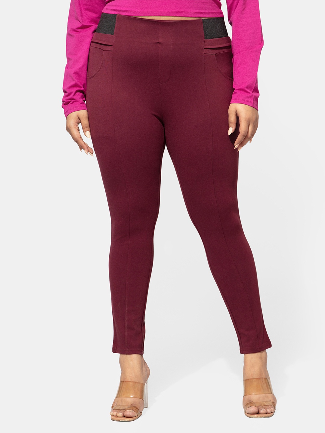 

20Dresses Women Plus Size Jeggings, Maroon