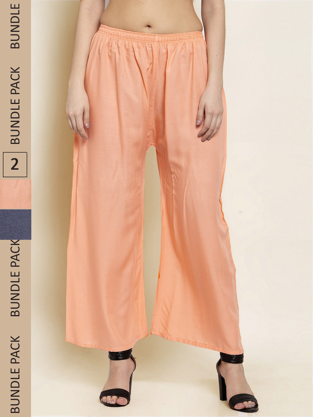 

borse lele Women Pack of 2 Palazzos, Peach
