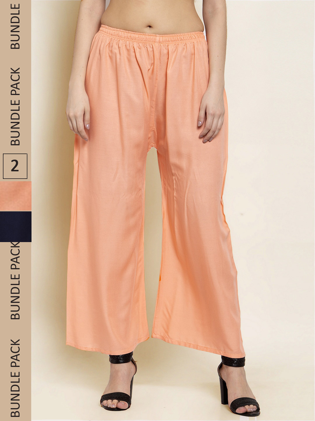 

borse lele Women Pack of 2 Palazzos, Navy blue