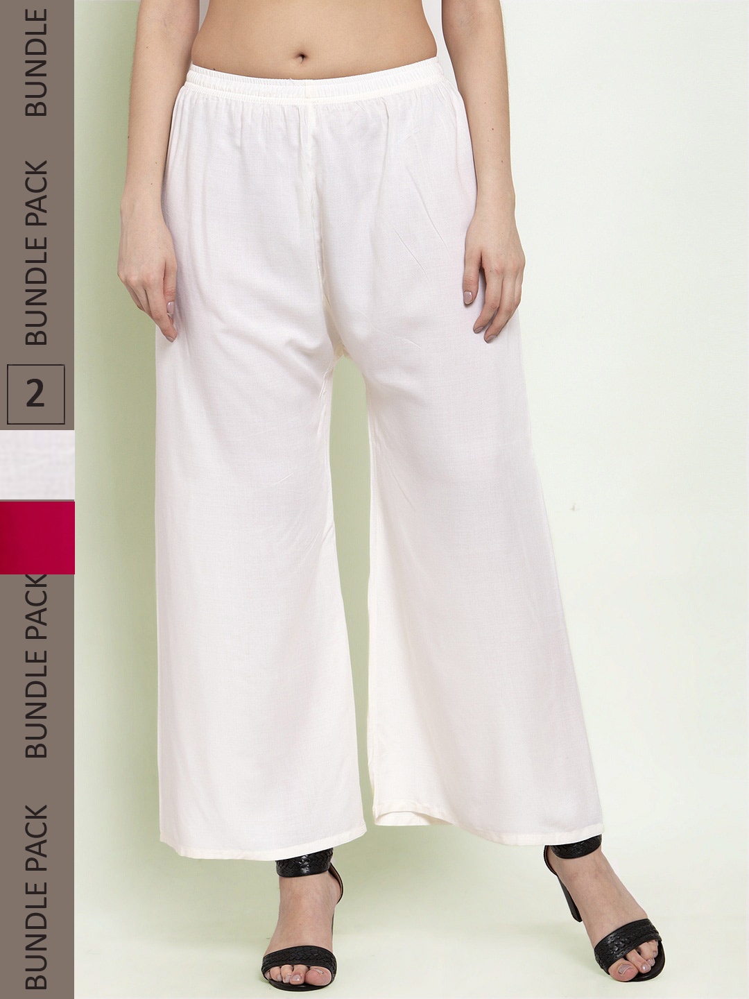 

borse lele Women Pack of 2 Palazzos, White