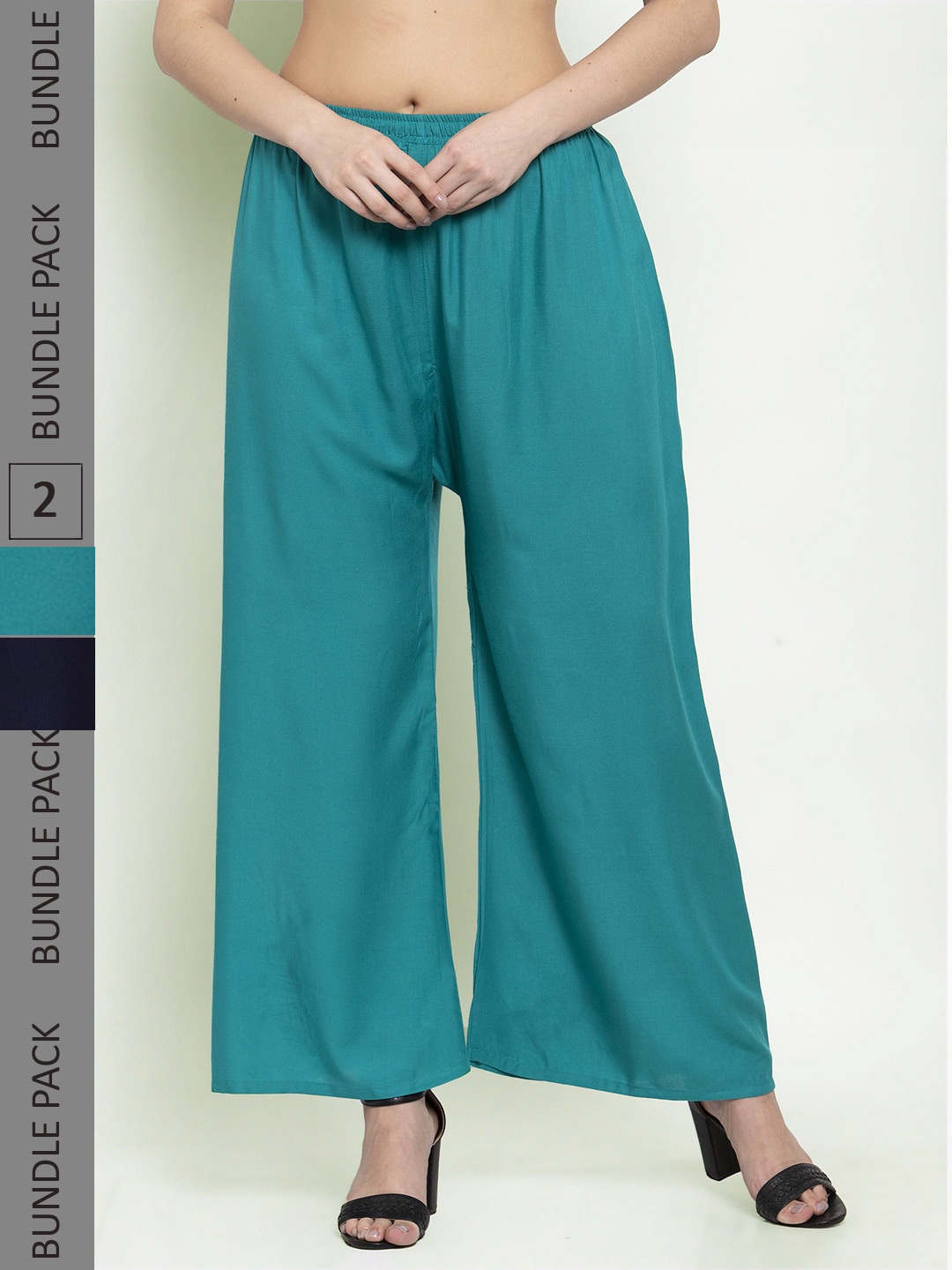

borse lele Women Pack of 2 Palazzos, Green