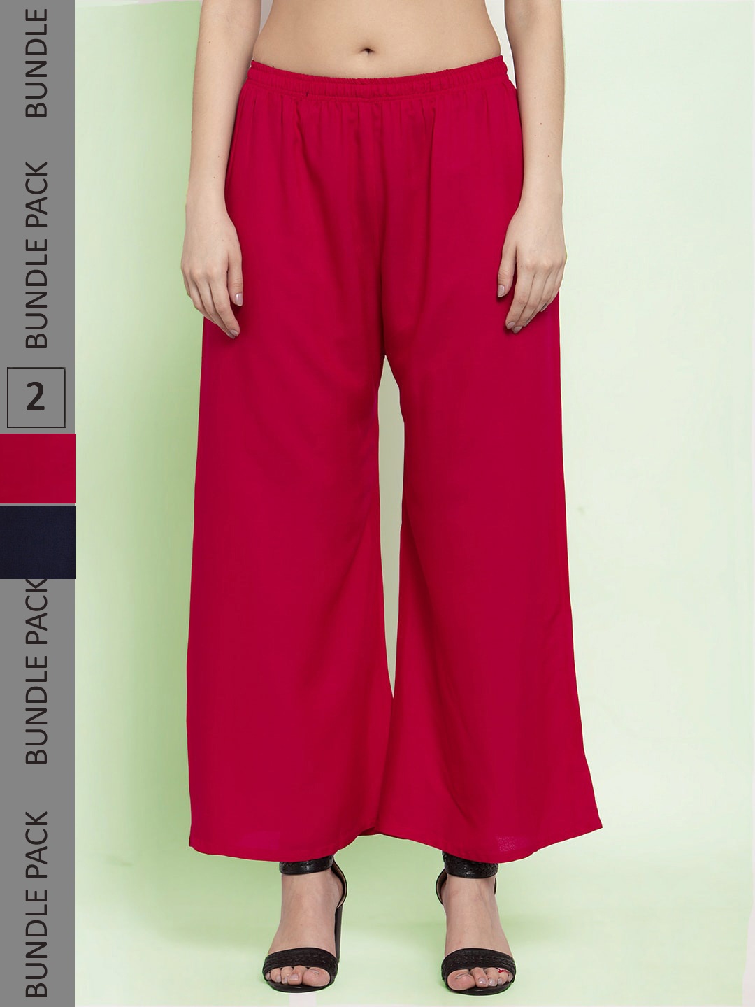 

borse lele Women Pack of 2 Palazzos, Navy blue