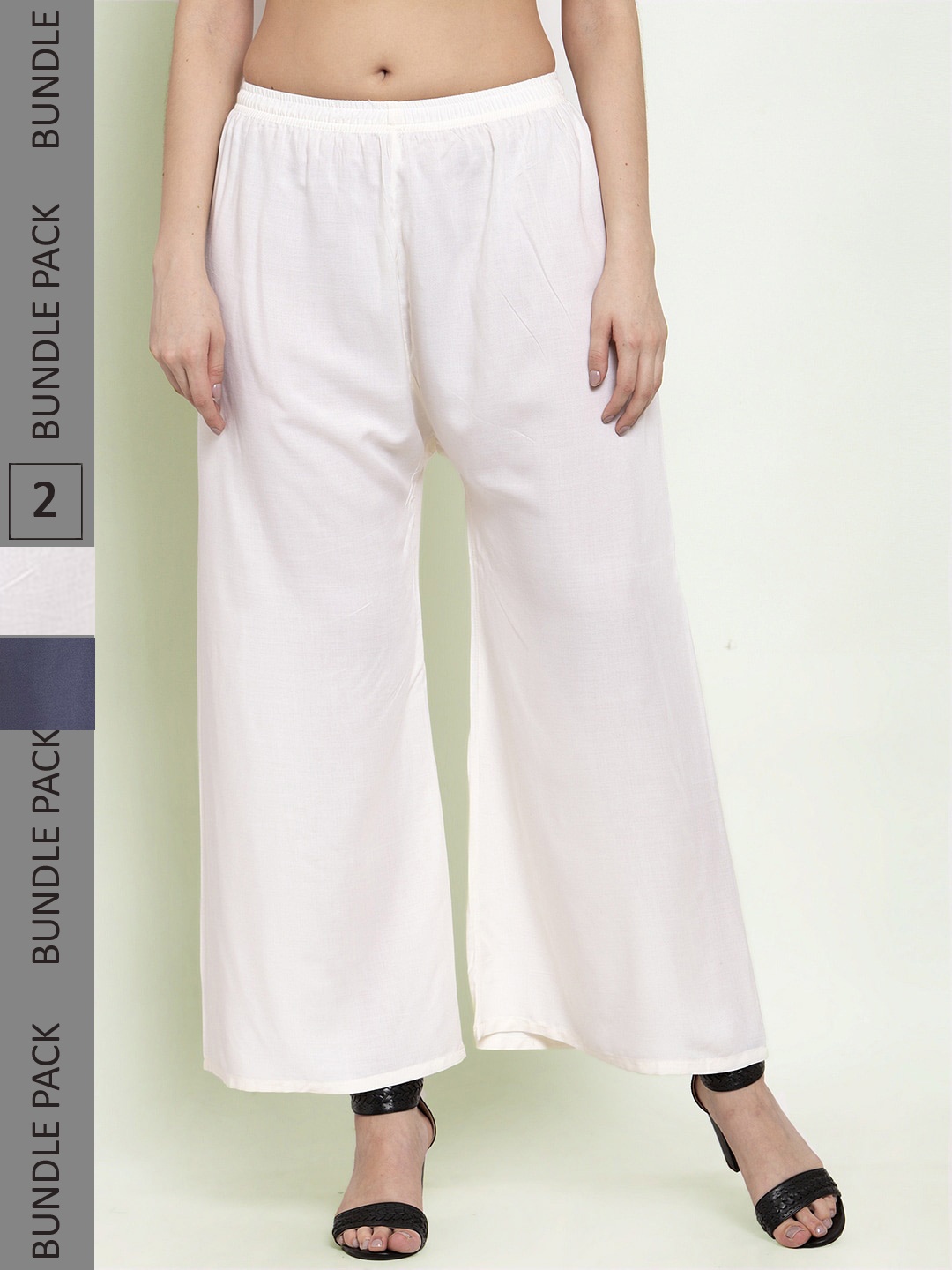 

borse lele Women Pack of 2 Palazzos, Grey