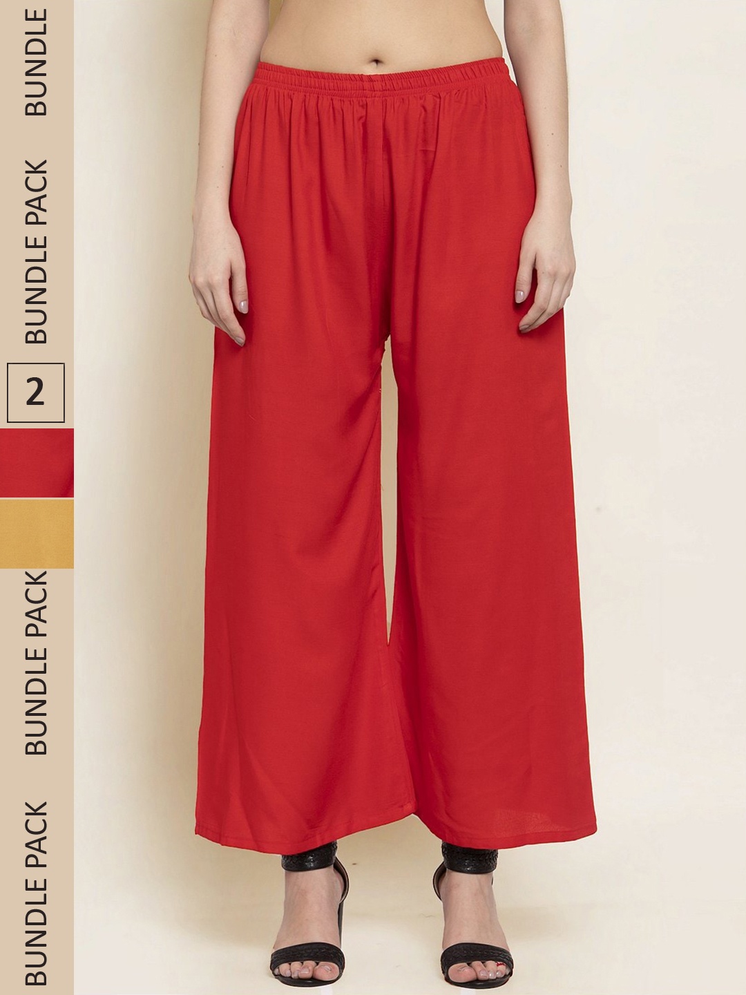 

borse lele Women Pack of 2 Palazzos, Orange