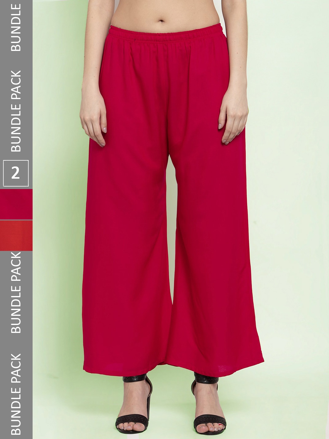 

borse lele Women Pack of 2 Palazzos, Red