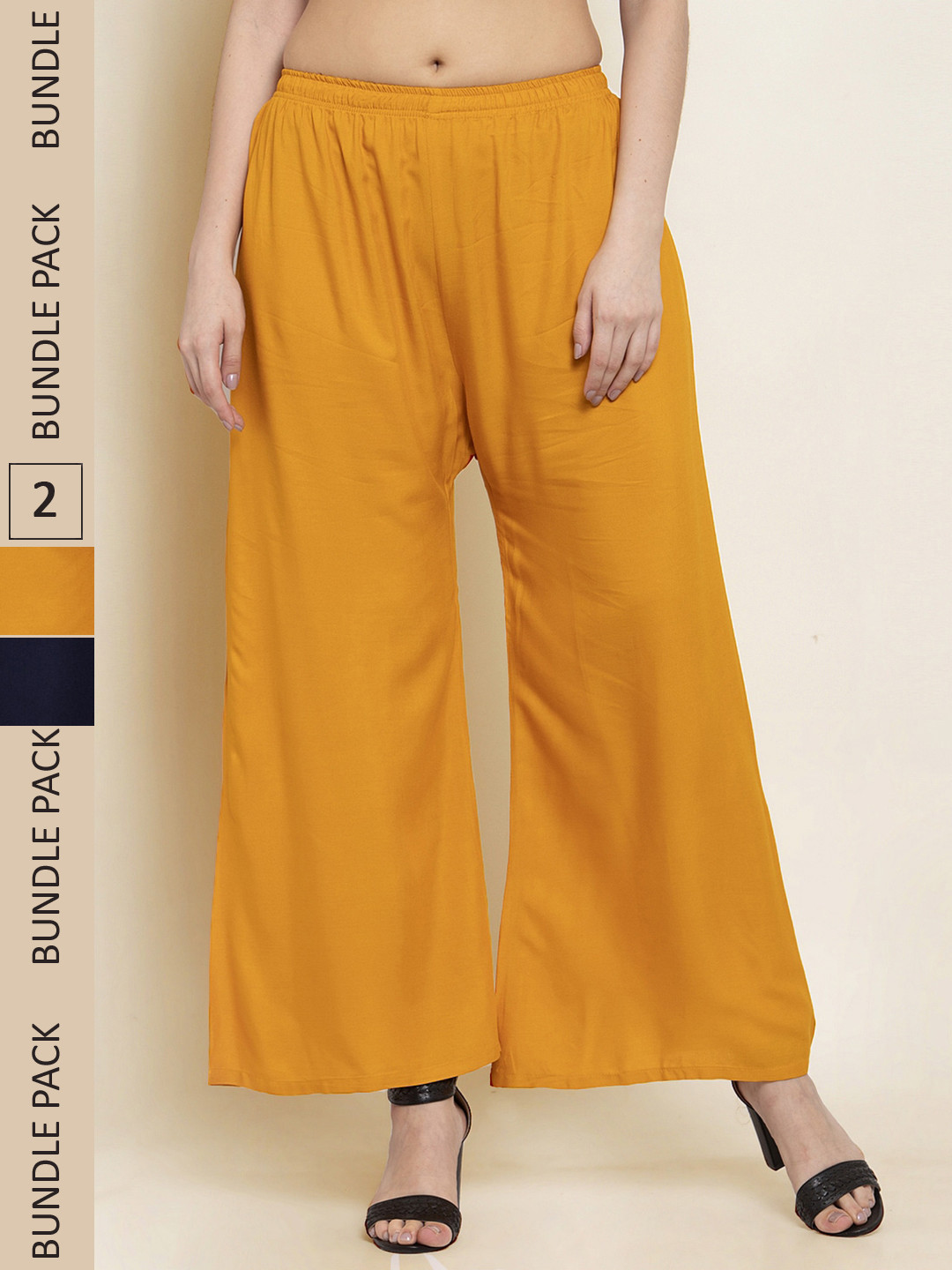 

borse lele Women Pack of 2 Palazzos, Navy blue