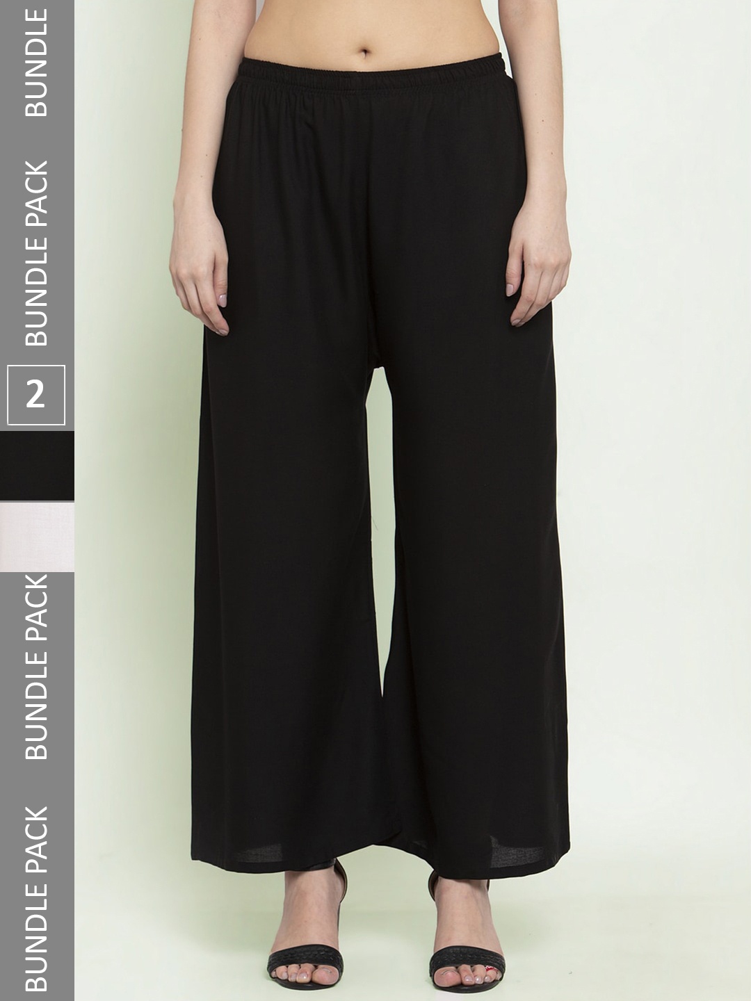 

borse lele Women Pack of 2 Palazzos, Black