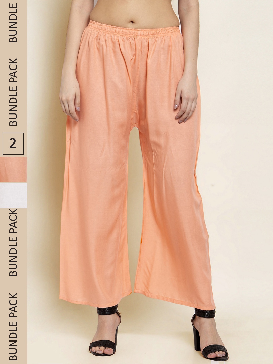 

borse lele Women Pack of 2 Palazzos, Peach