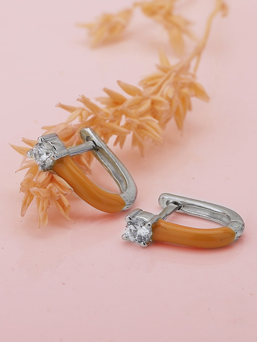 

VANBELLE Silver-Toned Contemporary Studs Earrings