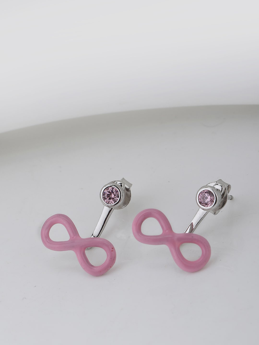 

VANBELLE Silver-Toned Contemporary Studs Earrings