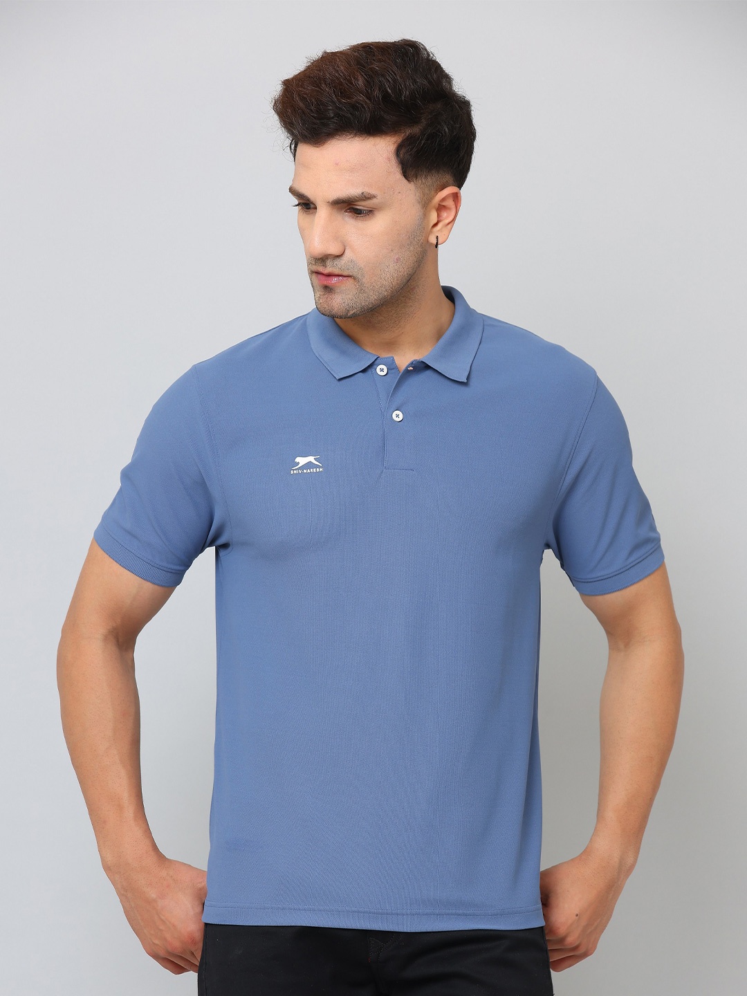 

Shiv Naresh Men Cotton Polo Collar T-shirt, Grey