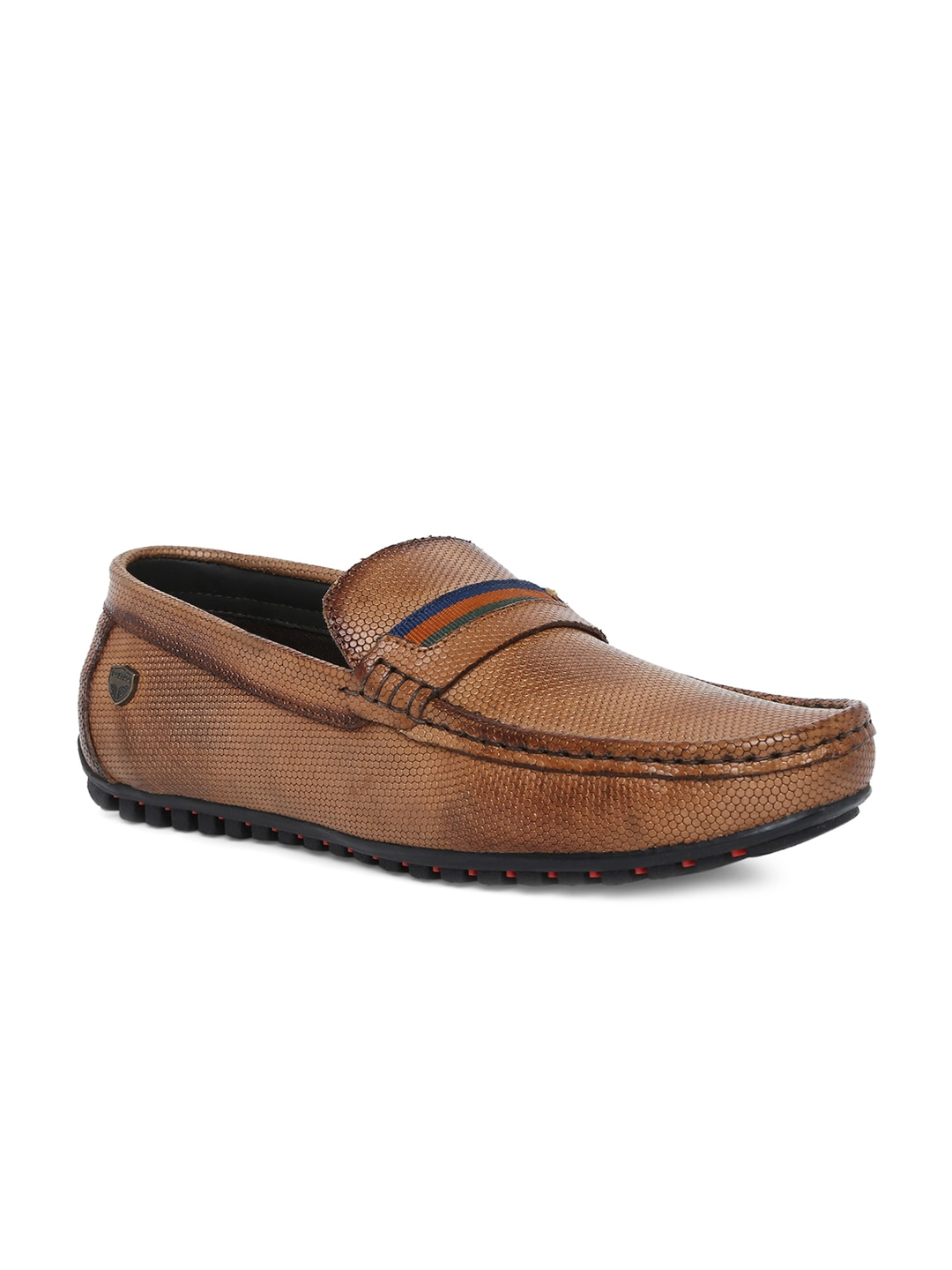 

Buckaroo Men Textured Slip-On Leather Loafers, Tan