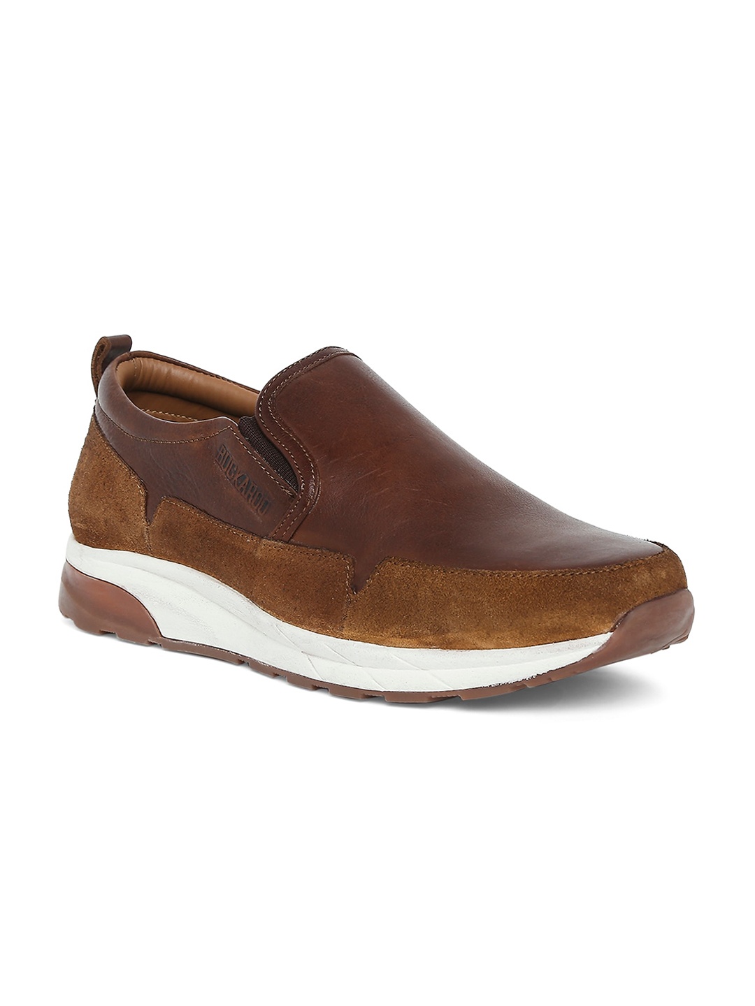 

Buckaroo Men Textured Leather Driving Shoes, Tan