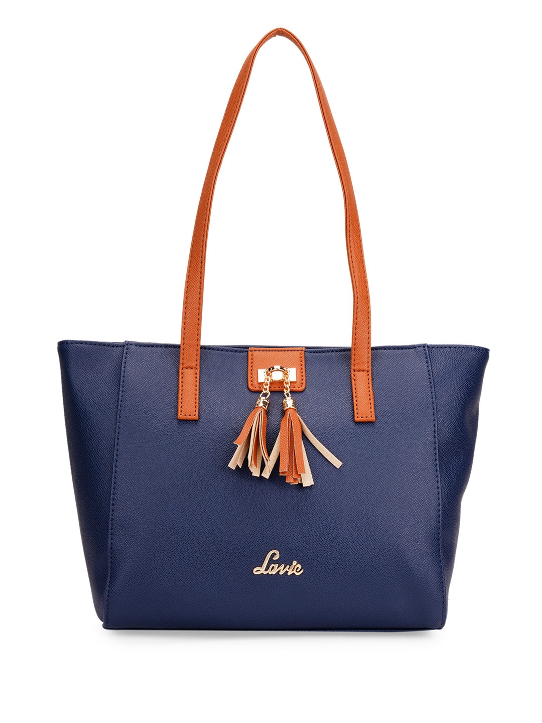 

Lavie Navy Structured Shoulder Bag with Tasselled, Navy blue