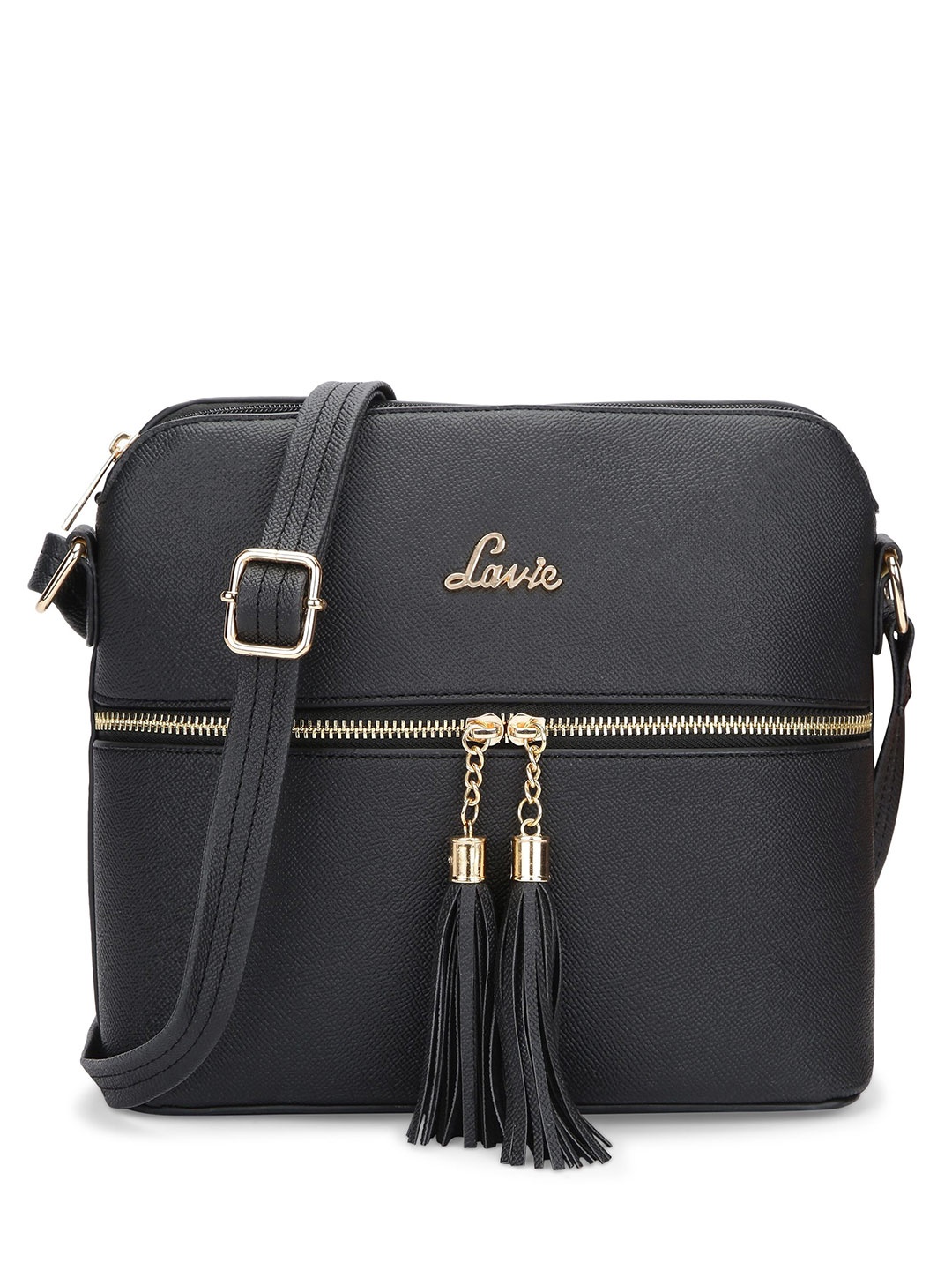 

Lavie Structured Sling Bag with Tasselled, Black