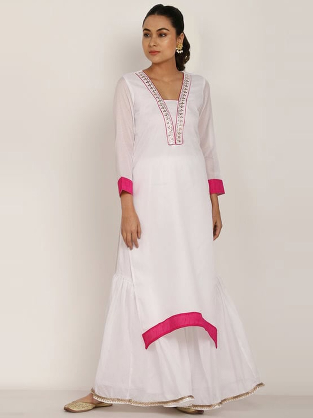 

SHADES Kurta with Sharara, White