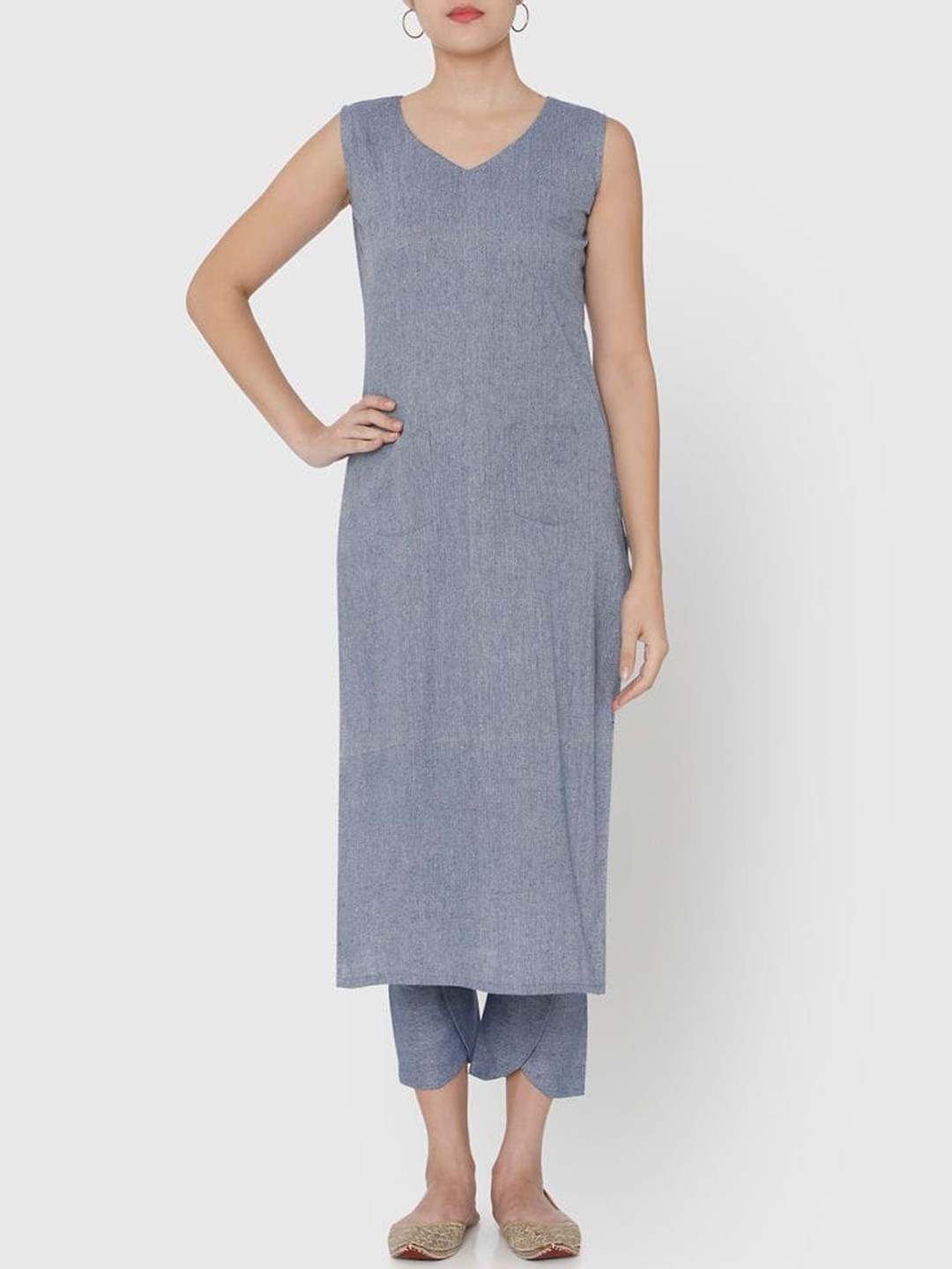 

SHADES Pure Cotton Kurta with Trousers, Blue