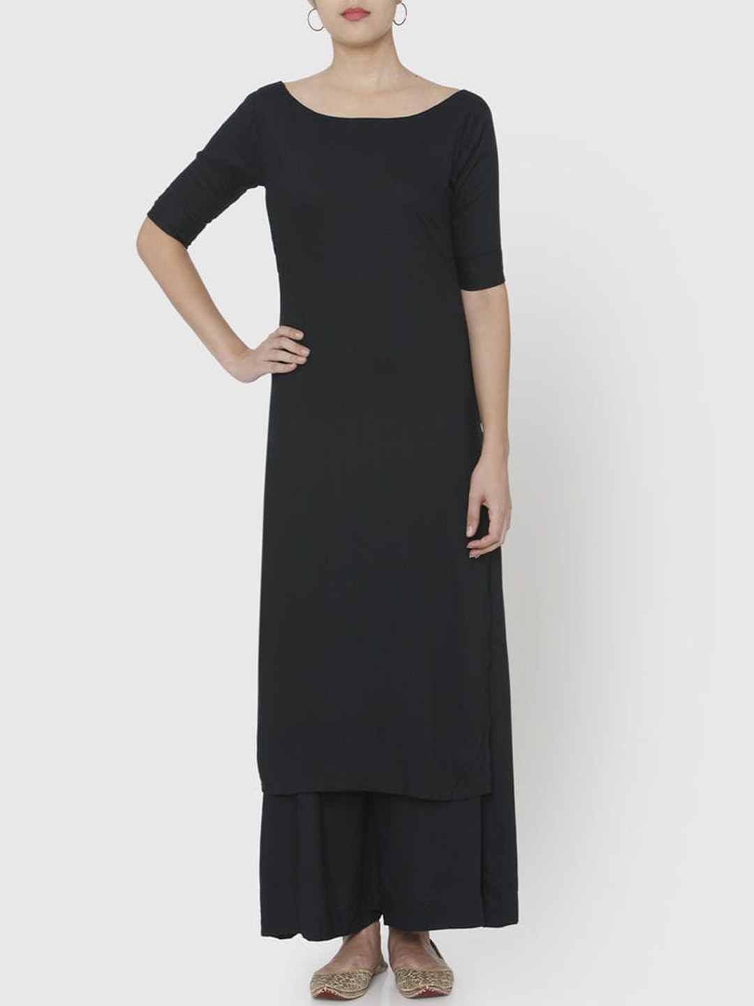 

SHADES Kurta with Palazzos, Black