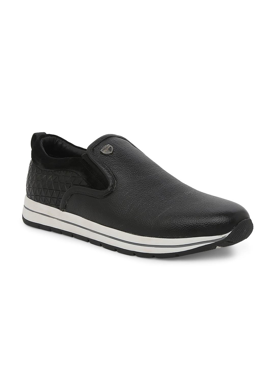 

Buckaroo Men Textured Leather Driving Shoes, Black