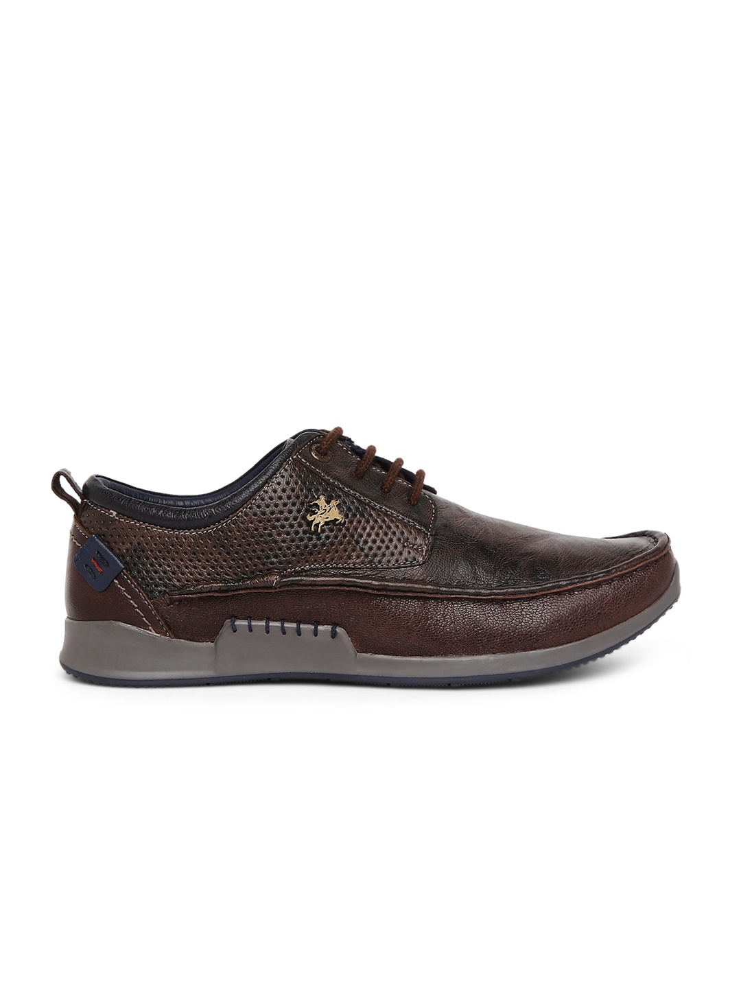 

Buckaroo Men Textured Leather Derbys Shoes, Brown