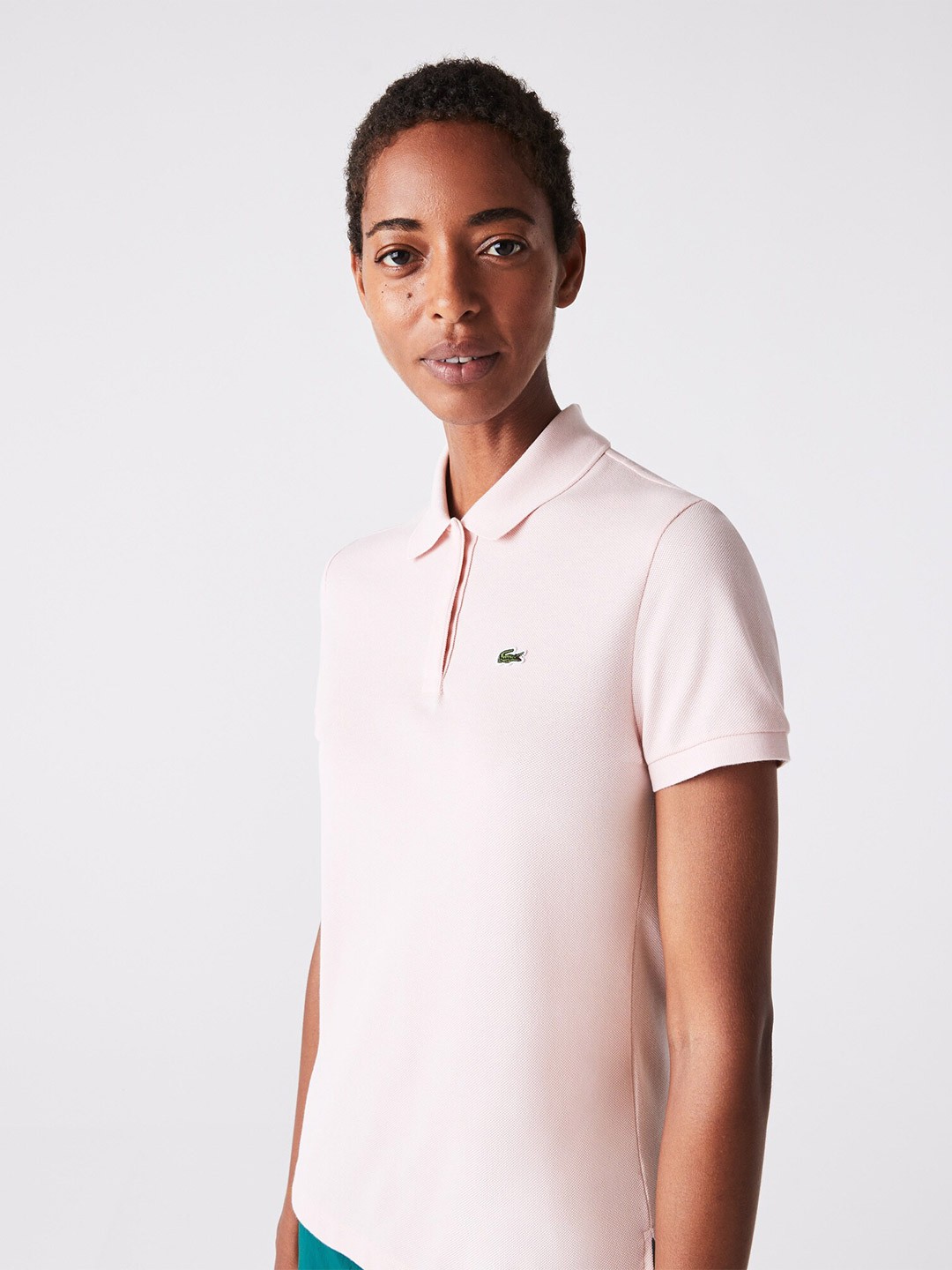 

Lacoste Women Polo Collar Cotton T-shirt, Pink