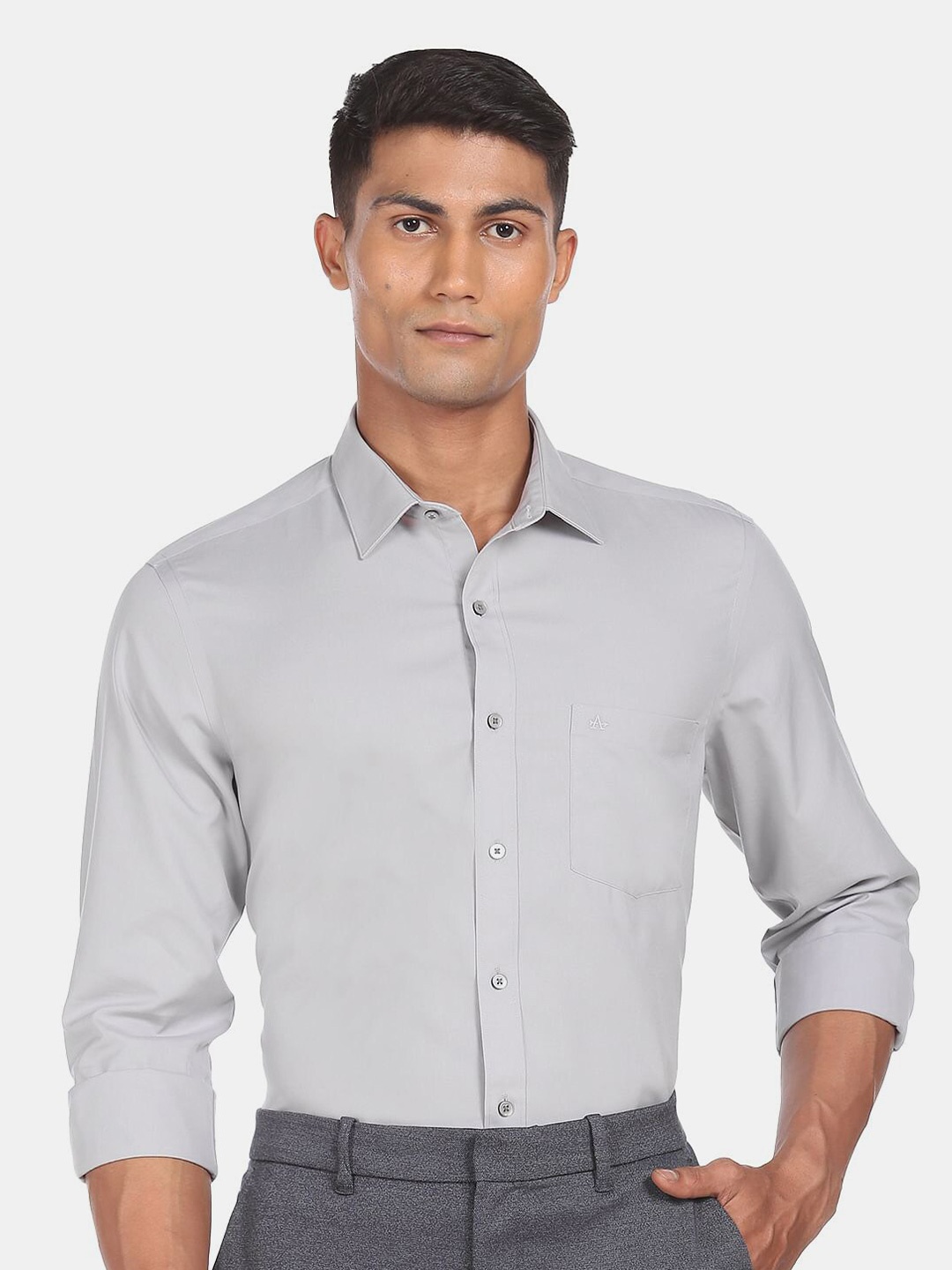 

Arrow Men Pure Cotton Formal Shirt, Grey