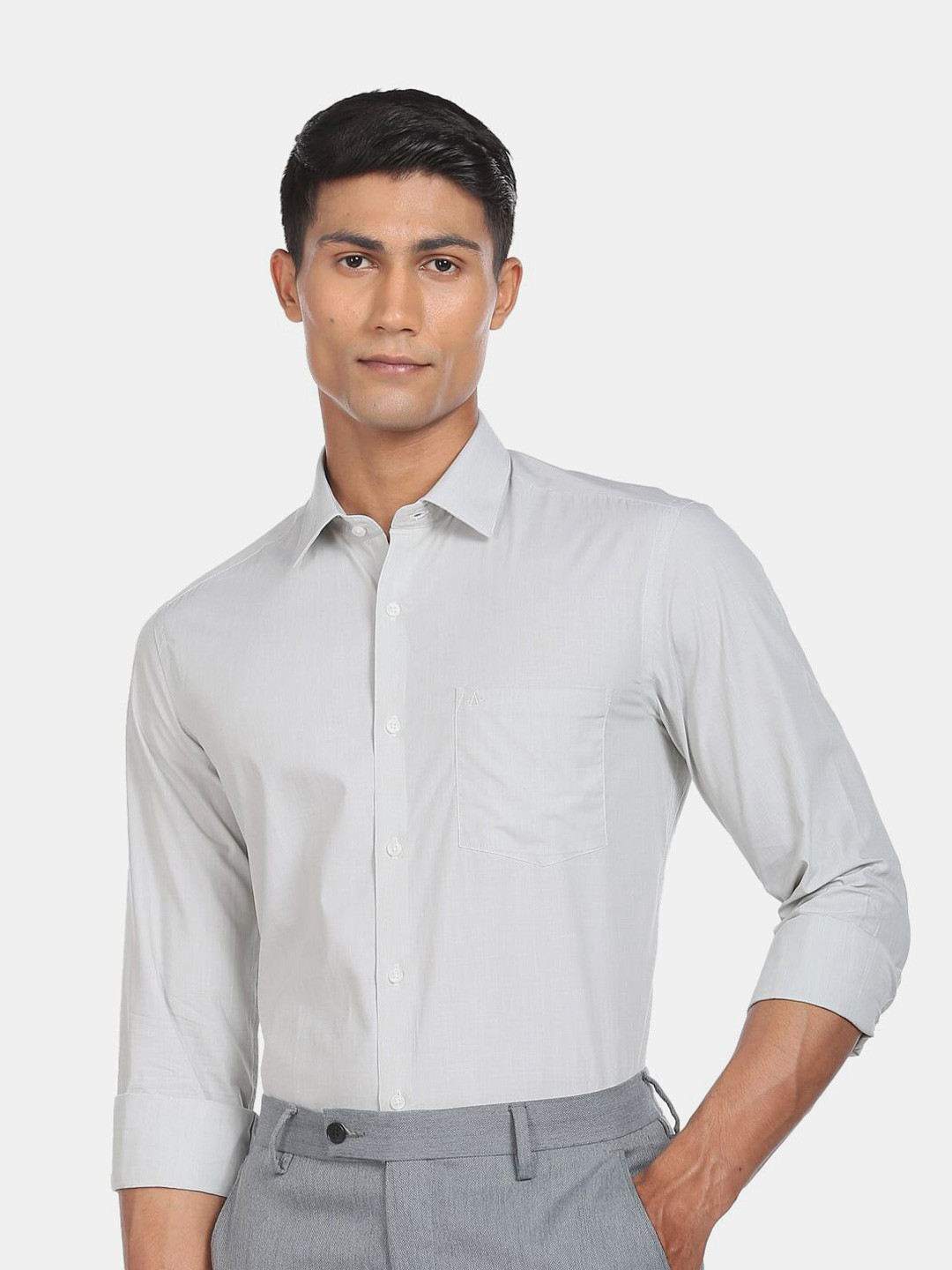 

Arrow Men Slim Fit Pure Cotton Formal Shirt, Grey