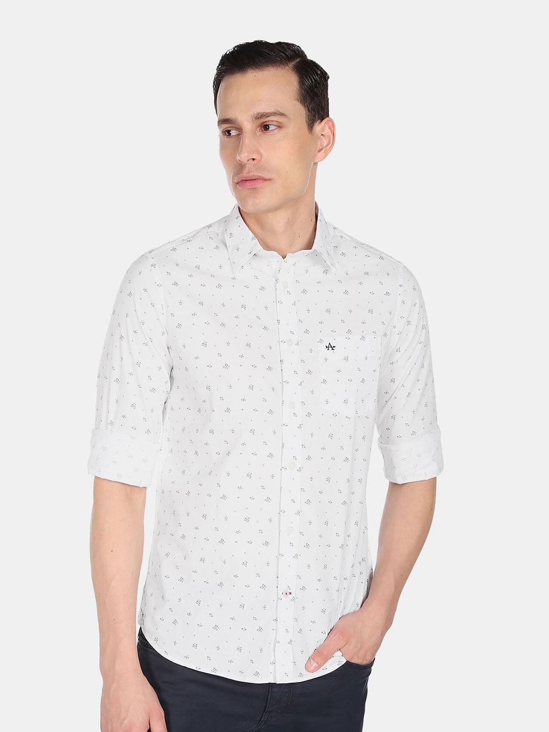 

Arrow Sport Men Slim Fit Printed Pure Cotton Casual Shirt, White