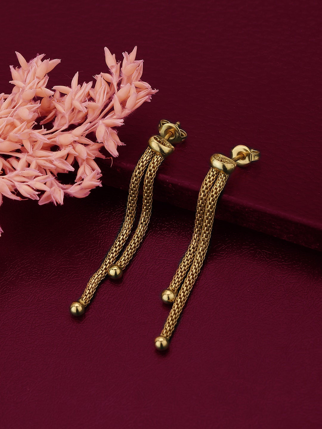 

Carlton London Gold-Toned Contemporary Drop Earrings