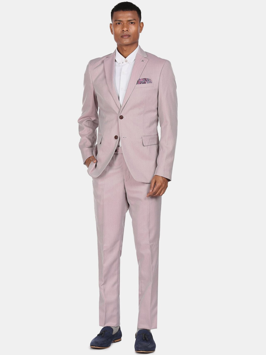 

Arrow Men Tailored Single-Breasted 2 Piece Suit, Pink