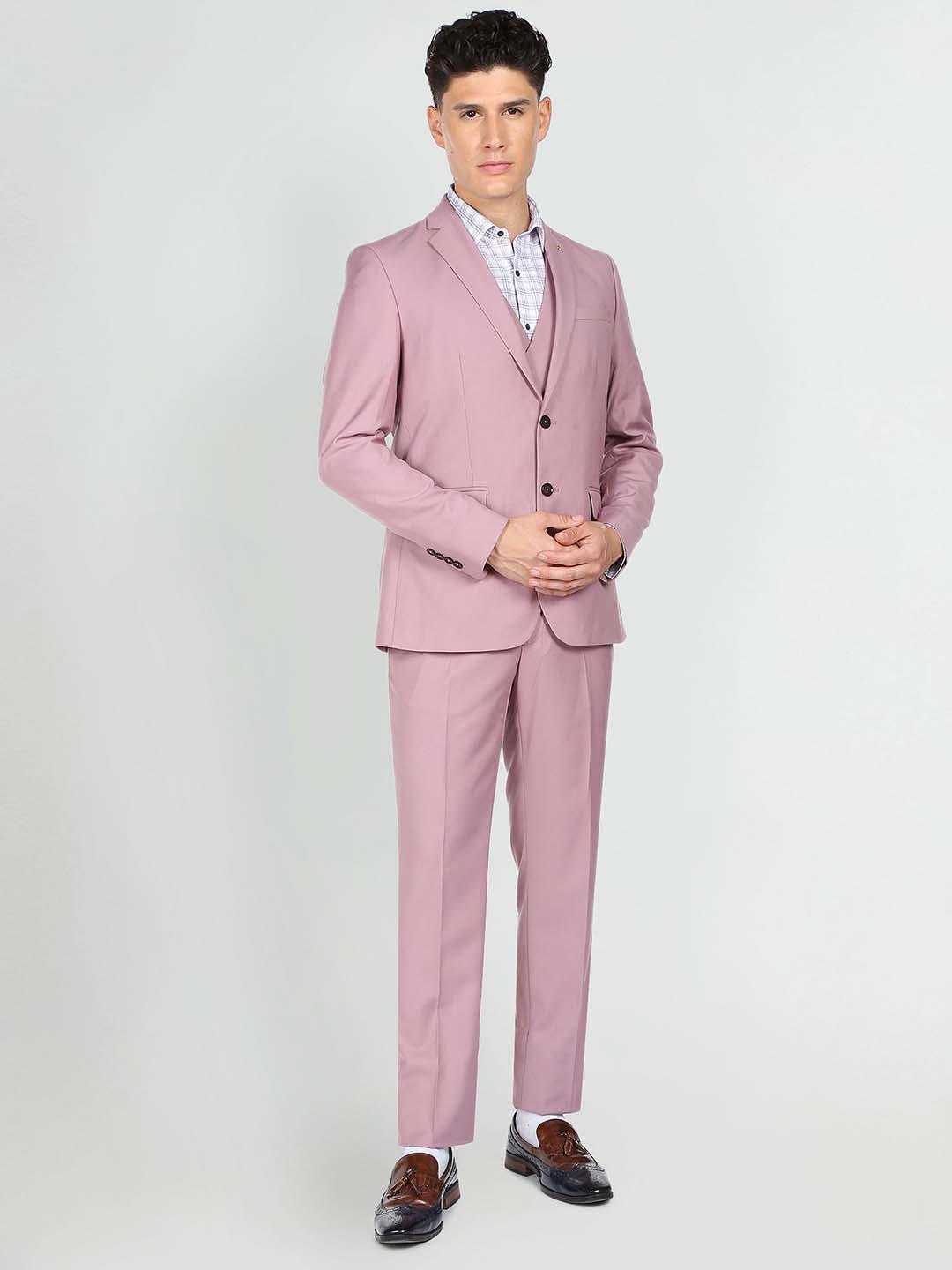 

Arrow Men Single-Breasted Three Piece Formal Suit, Pink