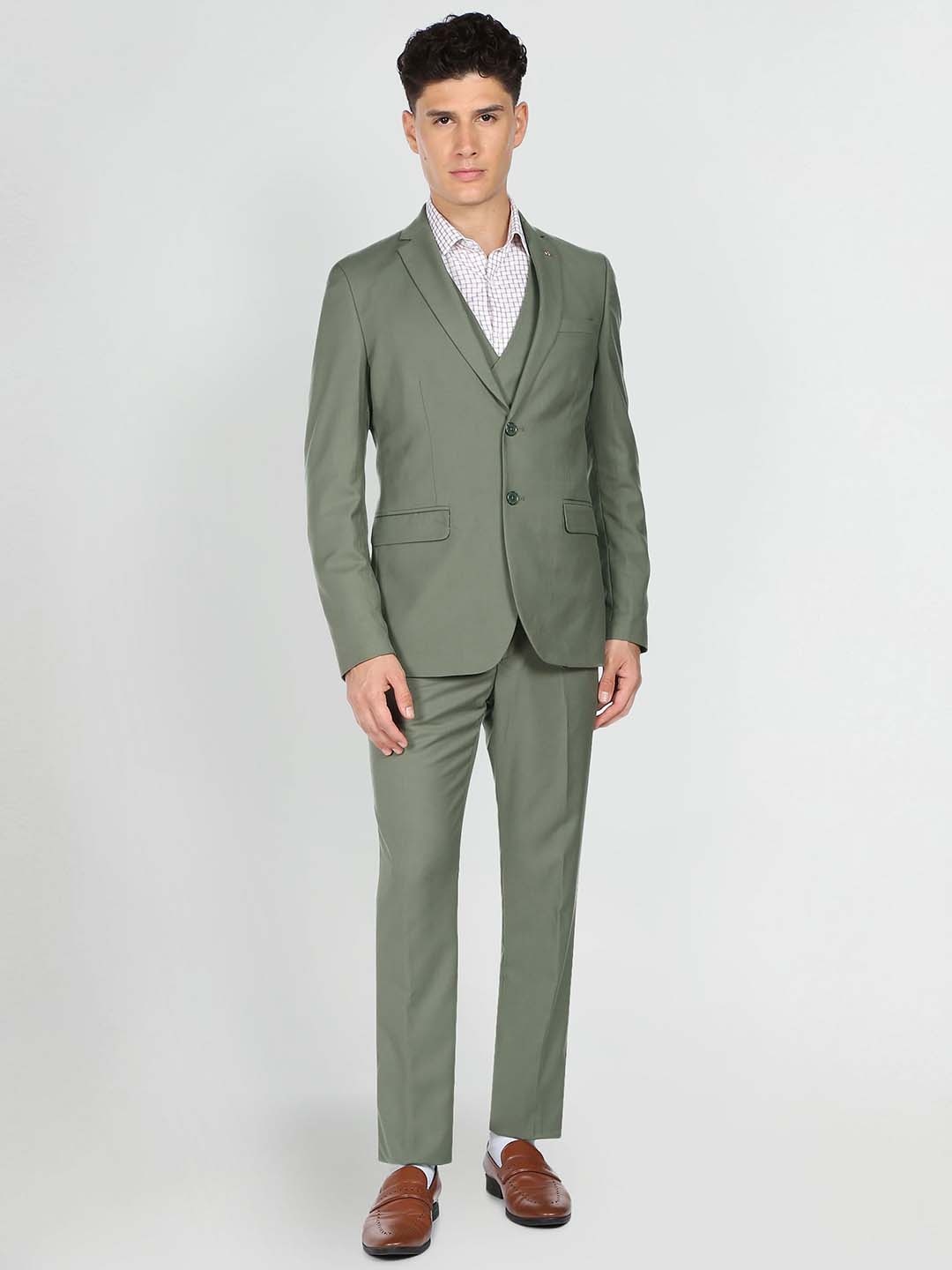 Arrow Men Tailored Single-Breasted Formal Suits, Green