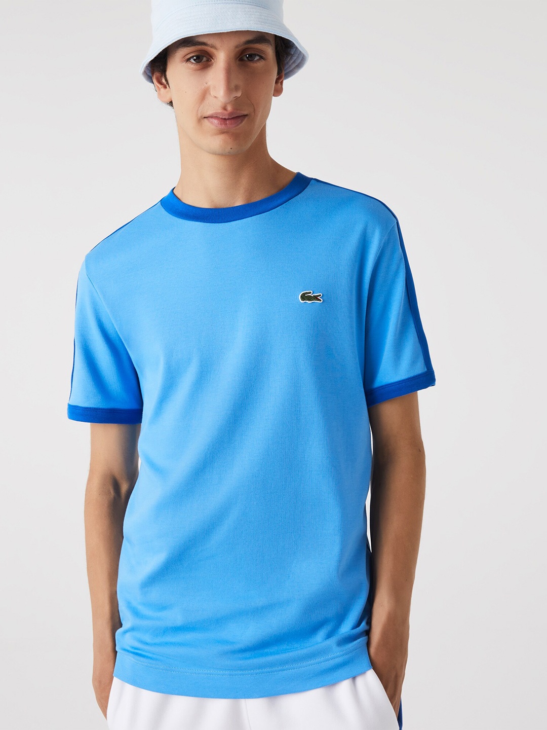 

Lacoste Men Pure Cotton Regular Fit T-shirt, Blue