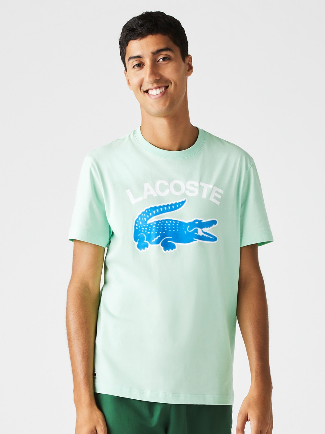 

Lacoste Men Printed Pure Cotton Regular Fit T-shirt, Green