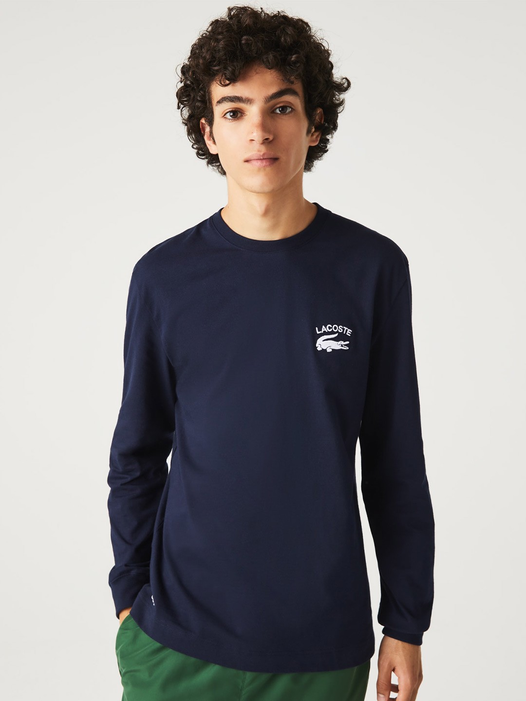 

Lacoste Men Cotton T-shirt, Navy blue