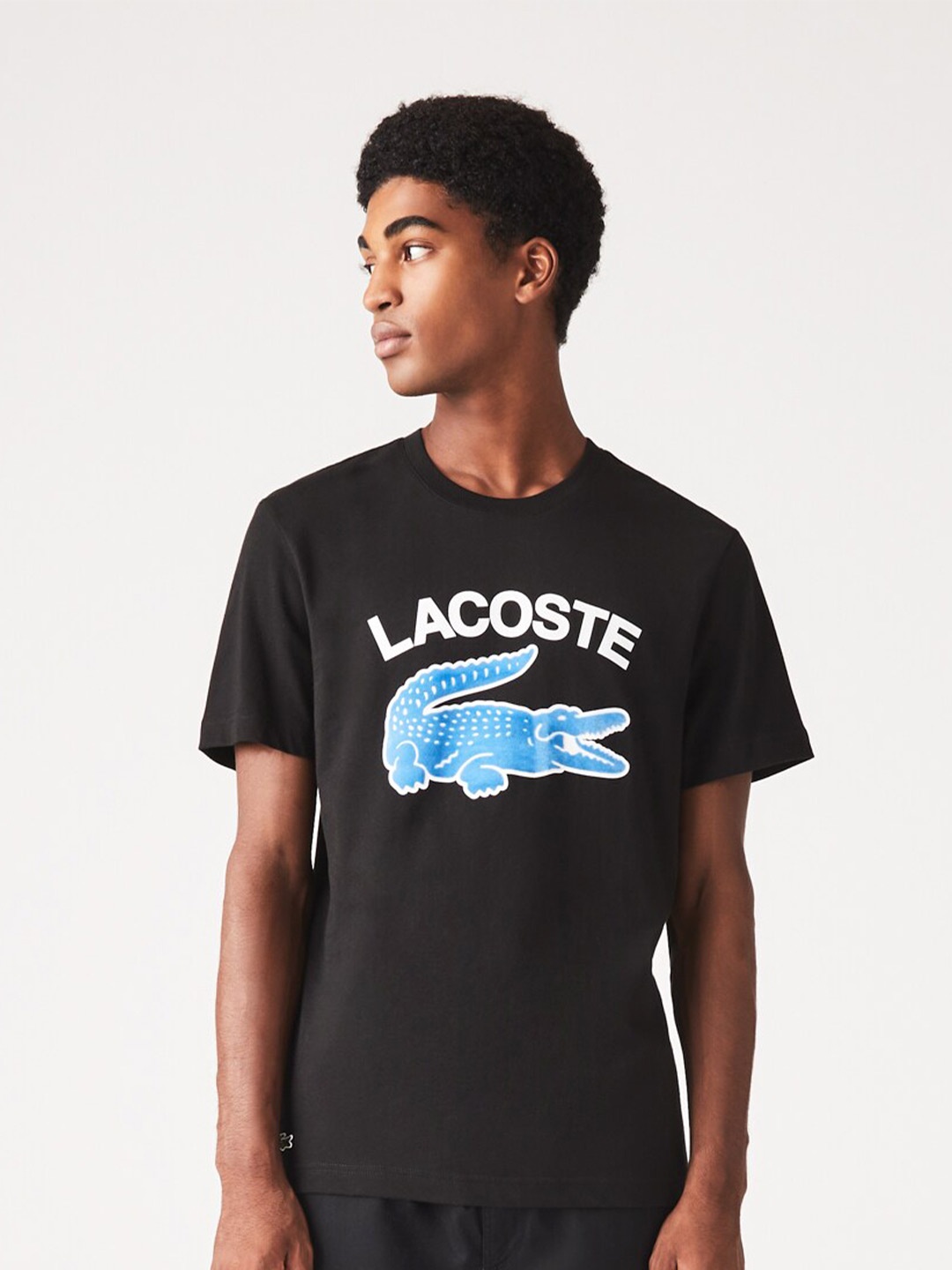 

Lacoste Men Printed Cotton T-shirt, Black