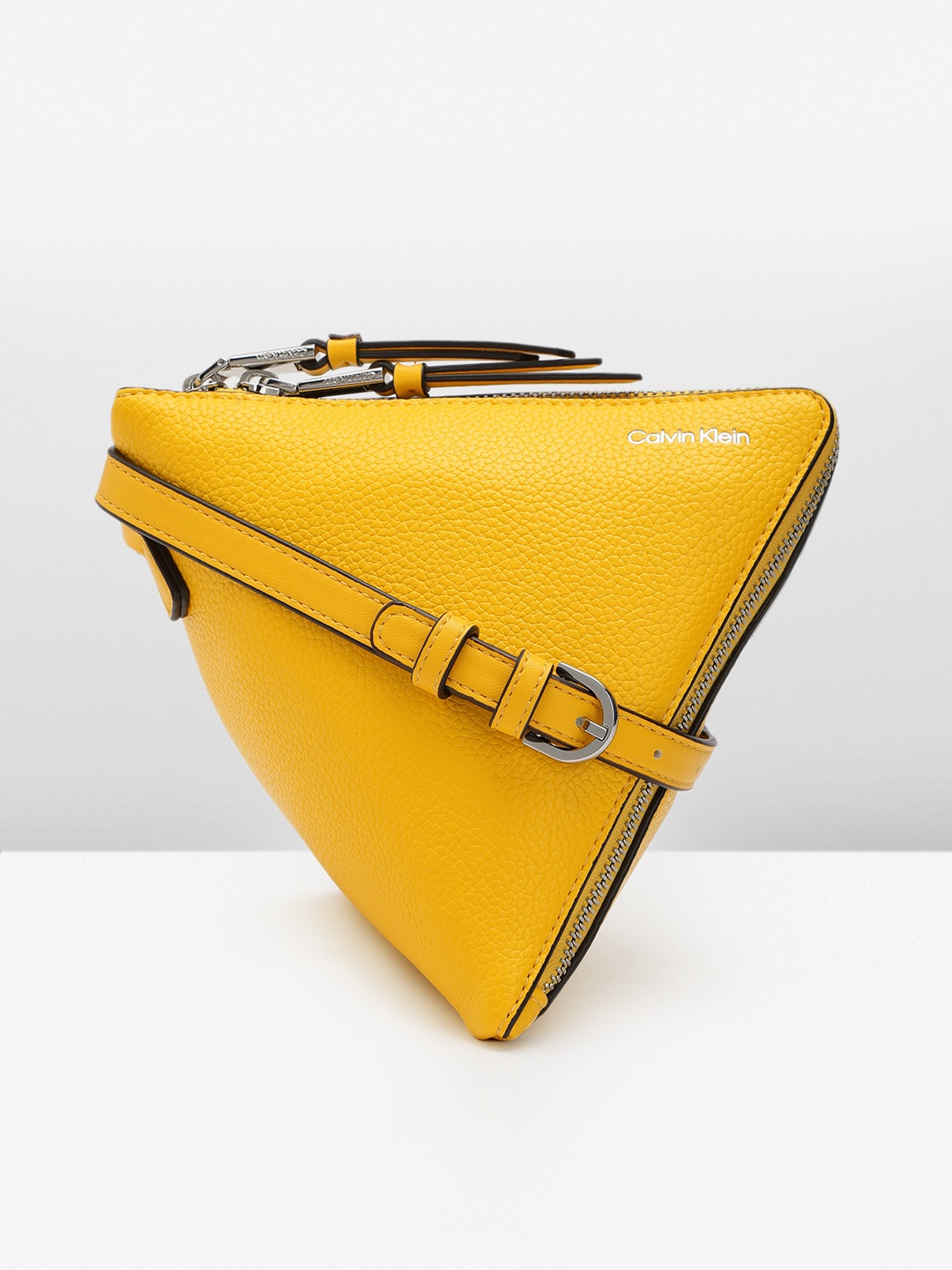 

Calvin Klein Jeans Solid Triangle Sling Bag, Yellow