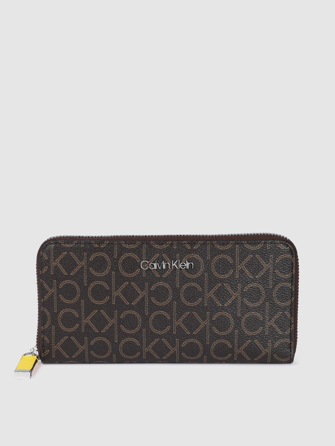 

Calvin Klein Jeans Women Printed Zip Around Wallet, Brown